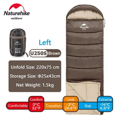 Naturehike Warm Sleeping Bag Ultralight Waterproof Splicable Double Sleeping Quilt Outdoor Winter Envelope Sleeping Bags