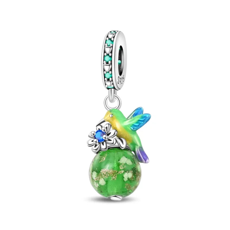 Colorful 925 Sterling Silver Mushroom Rabbit Beads & Toucan Dangle Charm Fits Bracelet Boutique Beautiful Pendant Gifts