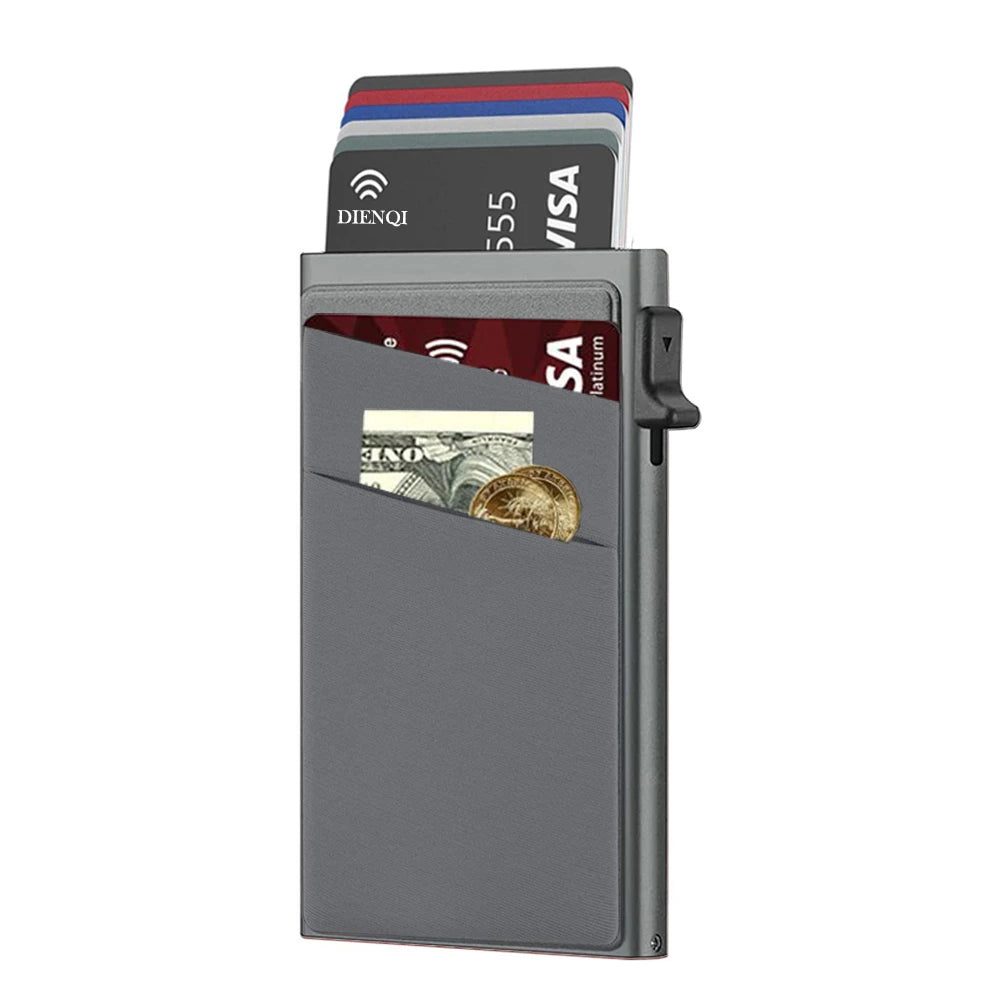 Rfid Credit Card Holder Men Thin Slim Mini Minimalist Wallets Luxury Metal Bank ID Cardholer Case Wallet for Men Choice Purses