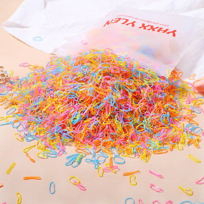 500/1000/2000 Stück bunte Einweg-Haargummis für Mädchen, Haarbänder, Haargummis, Haaraccessoires für Kinder