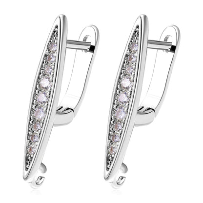 Juya 18K Gold Silver Plated Fastener Bales Fixture Earring Hook Locks For DIY Women Fashion Crystal Agate Charms Earrings Making