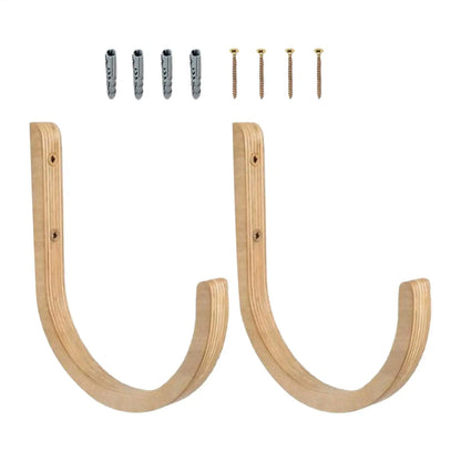 Yoga Mat Storage 2 Pieces Wooden with Screws Yoga Accessories Exercise Mat Rack for Home Indoor Workout Equipment Resistance