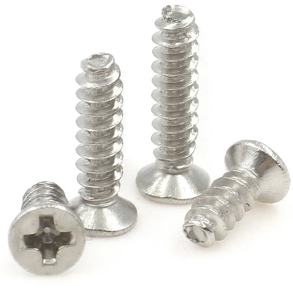 100pcs M1 M2 M2.6 M3 M4 M5 Nickel Plated Grade4.8 Carbon Steel Phillips Cross Recessed Countersunk Flat Head Self-tapping Screws