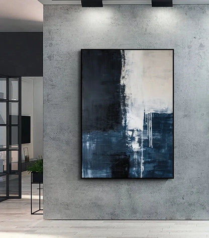 Deep Blue Modern Abstract Poster Print Canvas Art Pictures Home for Living Room and Bedroom Room Wall Decor Frameless Painting