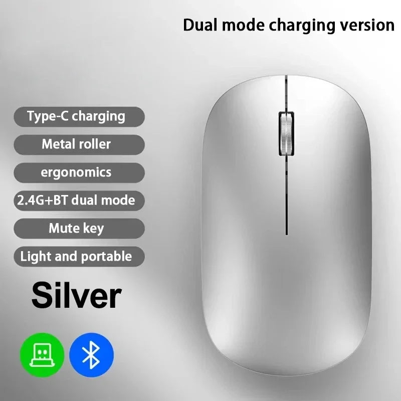 Lenovo Wireless Mouse Type-C Charging Portable Office Silent Click Ergonomic Universal Laptop Lightweight Office Game No-Noise