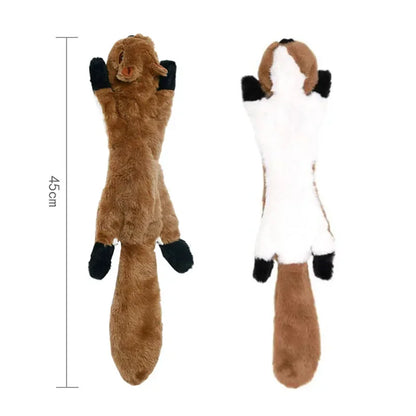 Cute Plush Squeak Toys Pet Wolf Rabbit Animal Plush Toys Dog Chew Whistling Involved Squirrel Dog Toy Funny Pet Products