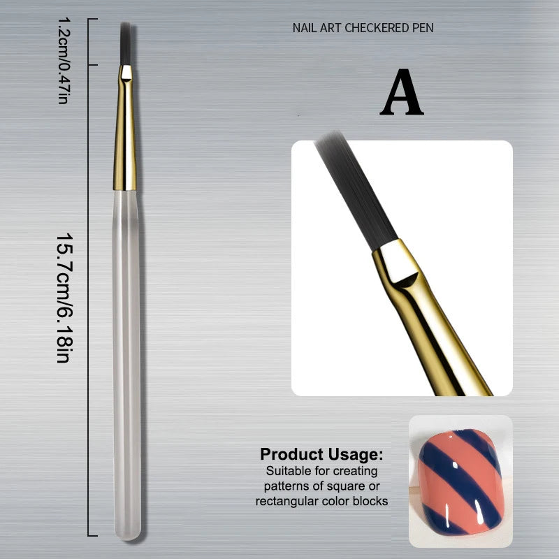 Nail Art UV Gel DIY Design Manicure Painting Brush Acrylic Lines Pen Stripes Grid Flower Butterfly Drawing Watercolor Brushes