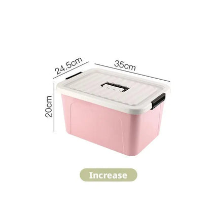 Plastic Storage Box with Cover Clothing Toy Organizer Baskets Multi-Purpose Colorful Stackable Containers Storage Bins Baskets