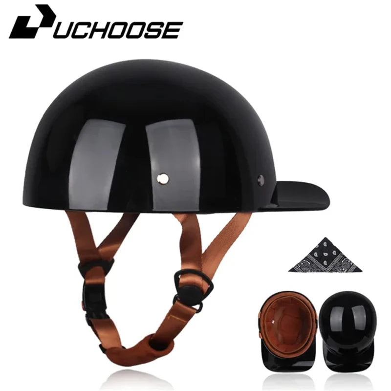 Motorcycle Helmet Electric Vehicle Riding Locomotive for Retro Half Helmet Four Seasons Universal Helmet Helmet