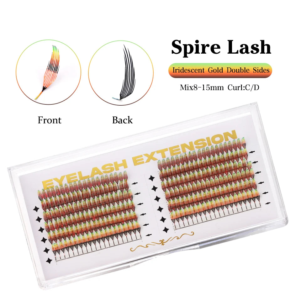 AGUUD Shiny Tinsel Manga Comic Spire Lash Glitter Color Anime Eyelash Extension Feather Shape Premade Fans Party Makeup Lashes