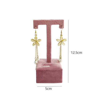 Pink Velvet Jewelry Organizer Trays Earrings Rings Holder Stud Ear Watch Bangle Storage Tray Jewelry Counter Jewelry Display