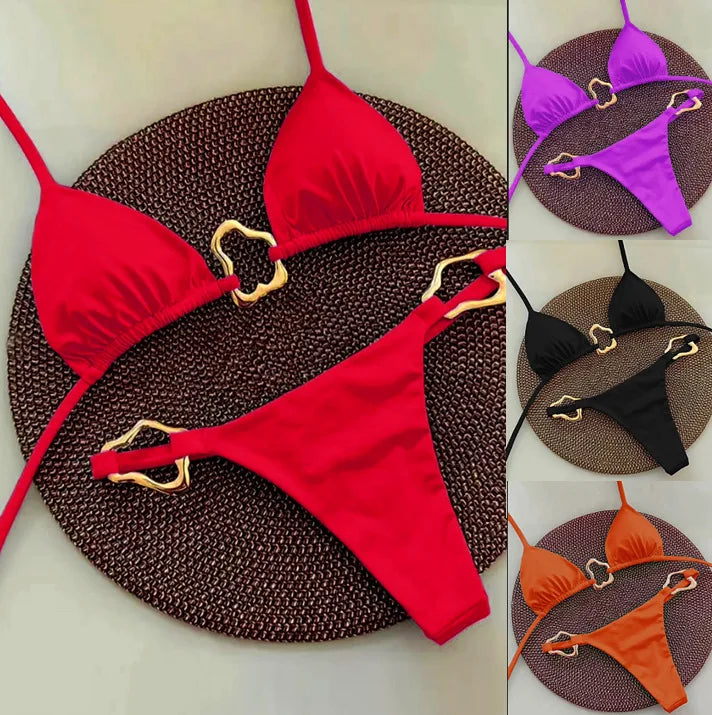2025 New Bikini Set Bikinis Sexy Women Swimsuits Female Swimwear Bathing Suit Brazilian Swimming Suits Beachwear Biquini Summer