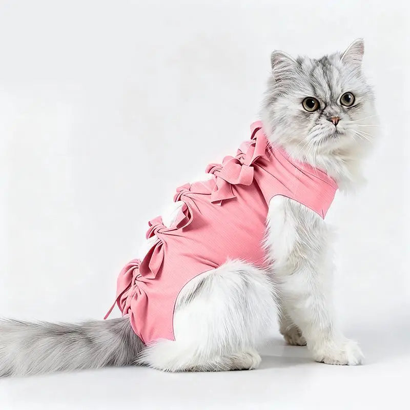 *Pet Neutering Suit Cat Postoperative Recovery Anti Licking Clothing Adjustable Cat Wound Protective Clothes Pet Supplies