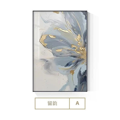 Luxury Painting for Living Room Wall Decor Abstract Blue Floral Canvas Print Wall Pictures Bedroom Entrance Modern Wall Artwork