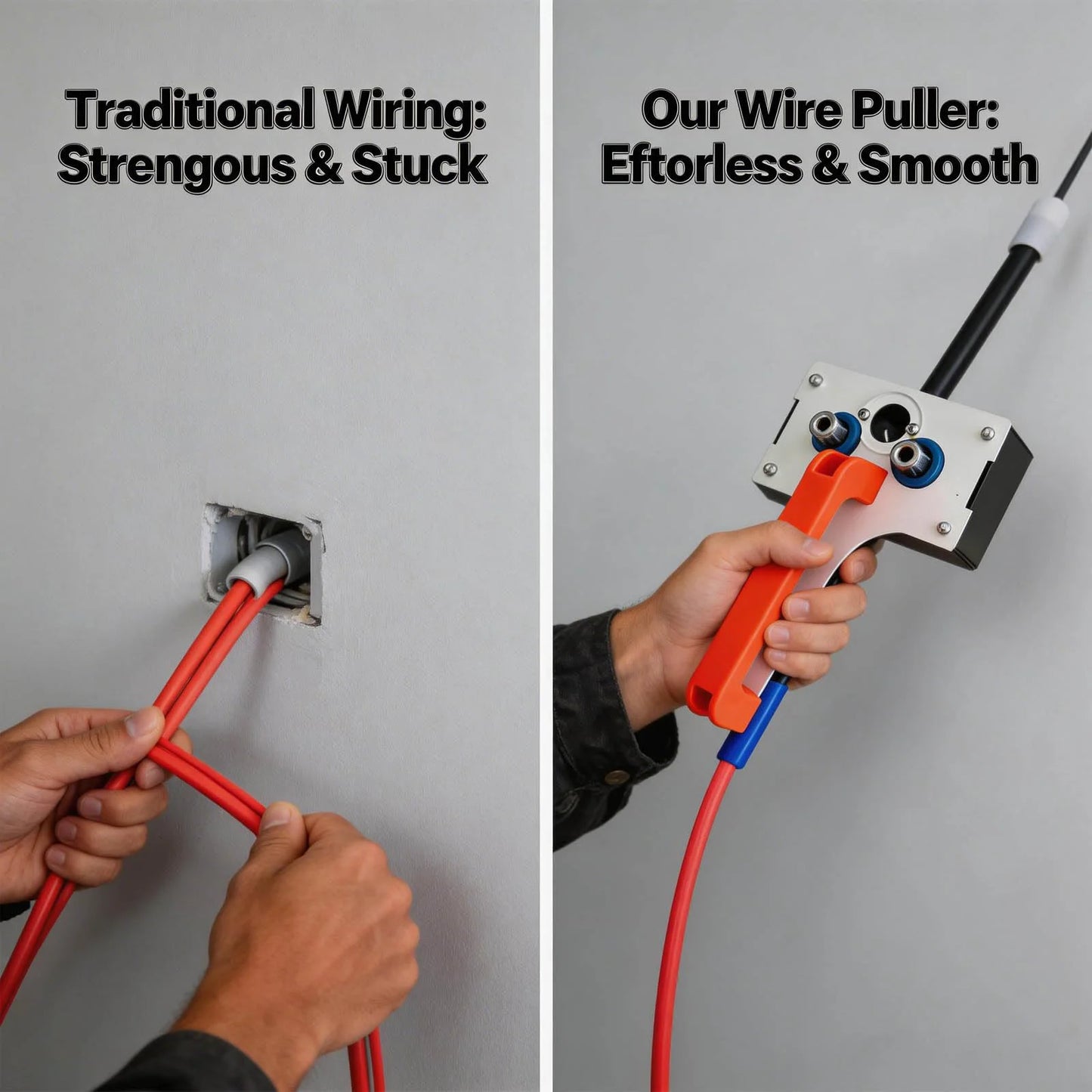 Electrician Wire Pulling Tool Labor-Saving Conduit Wire Threader Home Renovation Wire Puller for Easy Wiring & Conduit Fishing