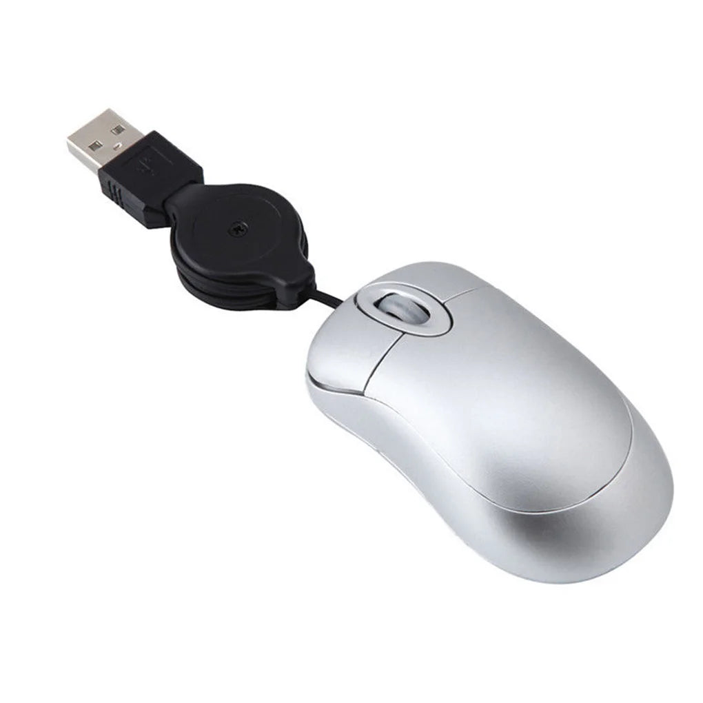 Computer Mouse Wired Small Hand Retractable USB Cable Gaming Mice Purple