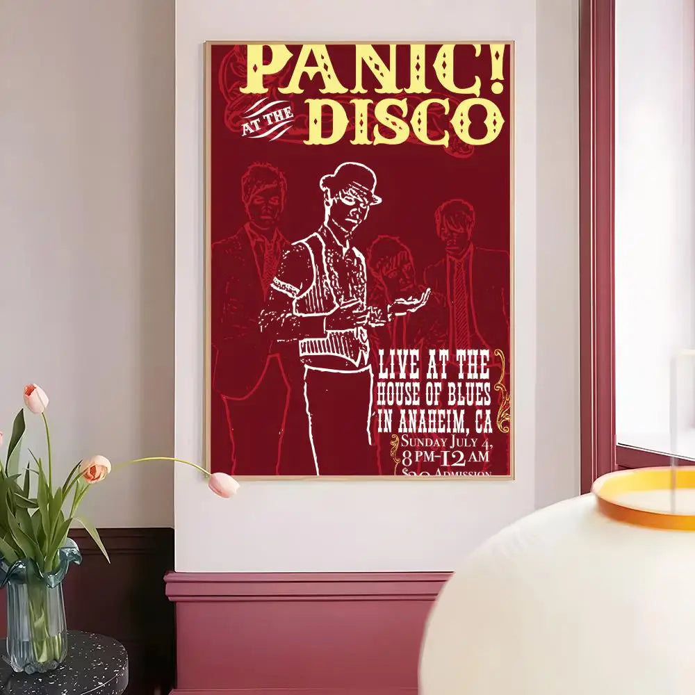 Rock Band P-panic At The Disco Painting Calligraphy HD Print Crease Art Photos For Living Room Home Wall Decor Canvas