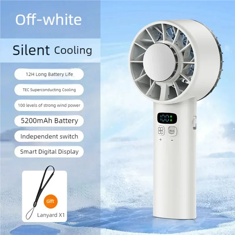 TINSOL Ice-cooling high-speed handheld fan 5200mAh portable mini fan, suitable for travel, camping, and outdoors