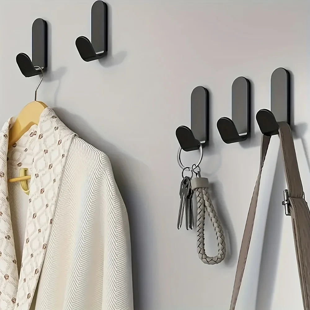 6Pcs Strong Self-Adhesive J-hook Waterproof Adhesive Hanging,Bathroom Towel Key Kitchen