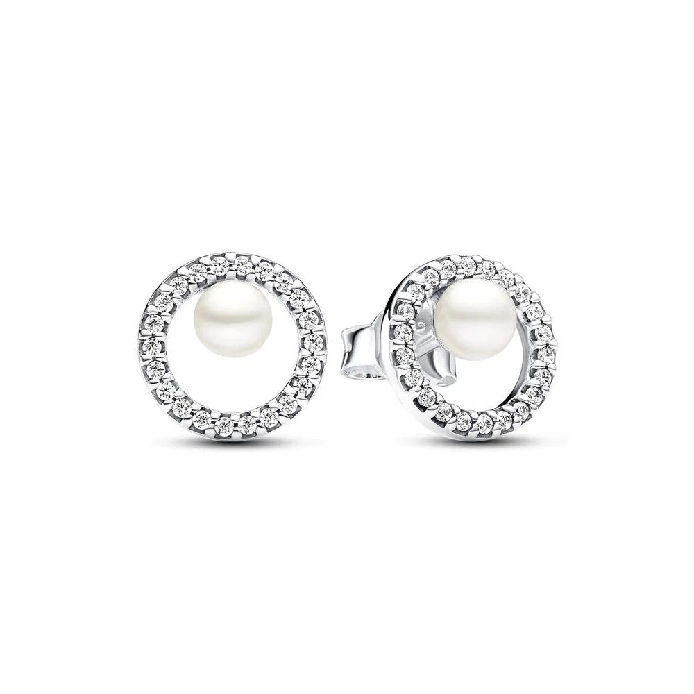 White series New Women's earrings Blue Square Sparkle Halo Stud For Women Tiki Jewelry Party Hoops Gift Things From 1