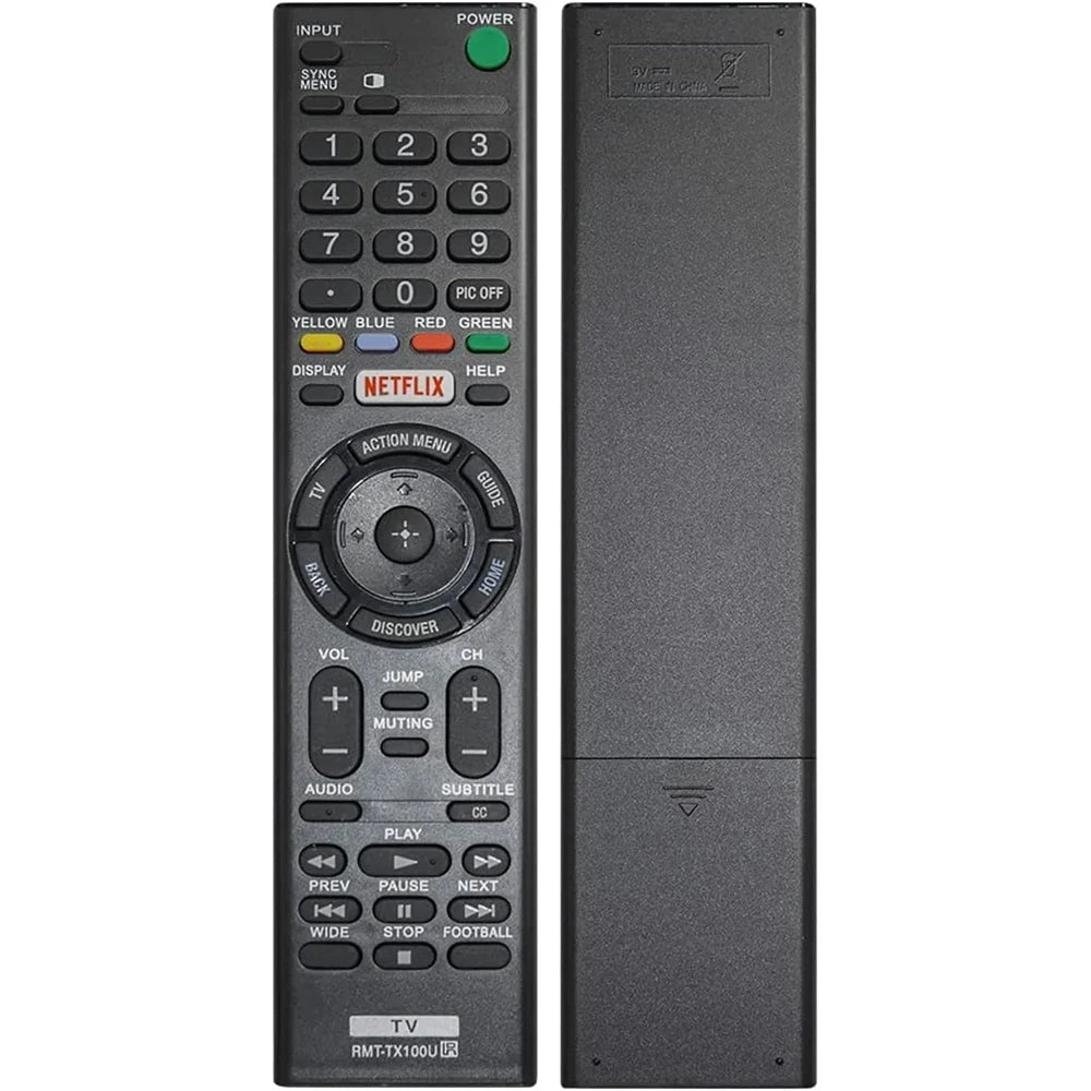 RMT-TX100U Universal Remote Control for Sony-TV-Remote for All Sony Bravia LCD LED HD Smart TVs with Netflix Buttons