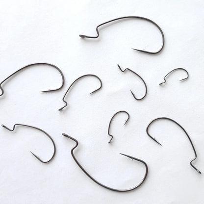 50pcs Crank Fishing Hook High Carbon Steel Soft Bait Hooks 2~10# Drop Shot Worm FishHook Freshwater Fishing Jig Hook