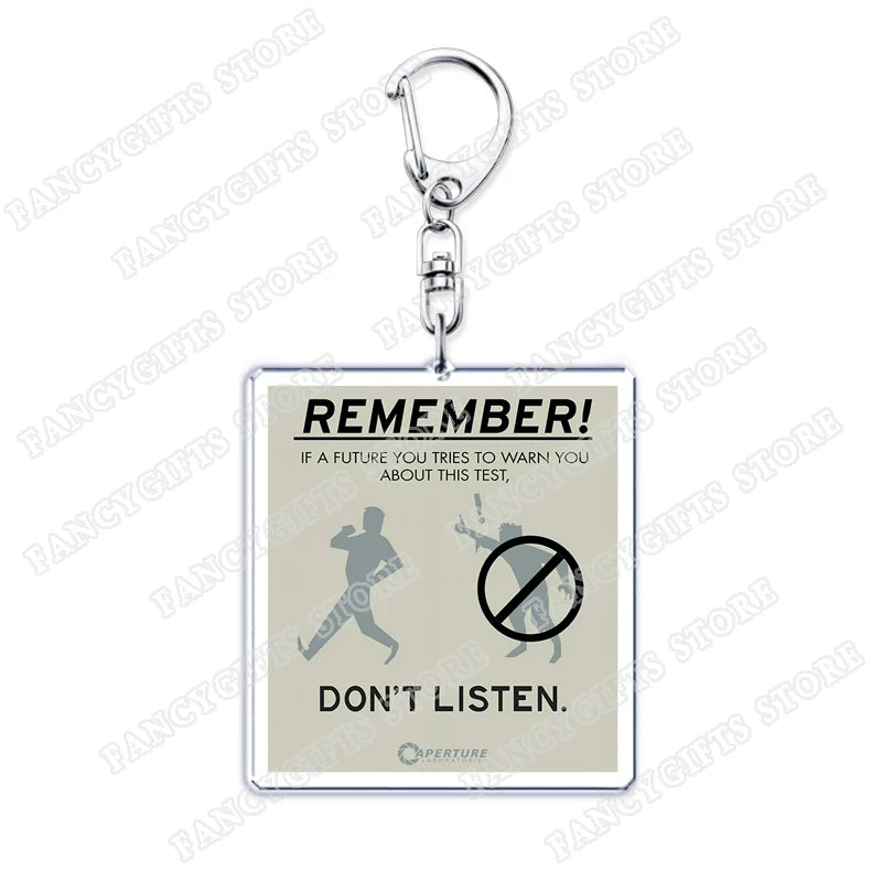 Popular Video Game Keychains for Accessories Bag Glados Aperture Laboratories Science Keyrings Jewelry Gamer Fans Gaming Gifts