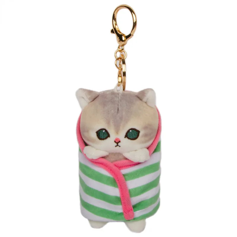 Soft Plush Keychain with Cute Cartoon Shark and Cat for Anime Fans Adorable Mofusand Figure