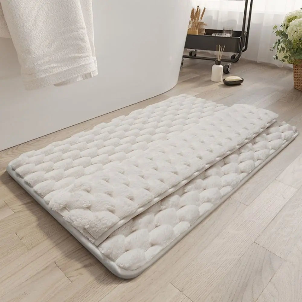Practical Anti-slip Bath Mat Soft Washable Bathroom Floor Mat Household Water Absorption Floor Rug Bathroom Decor