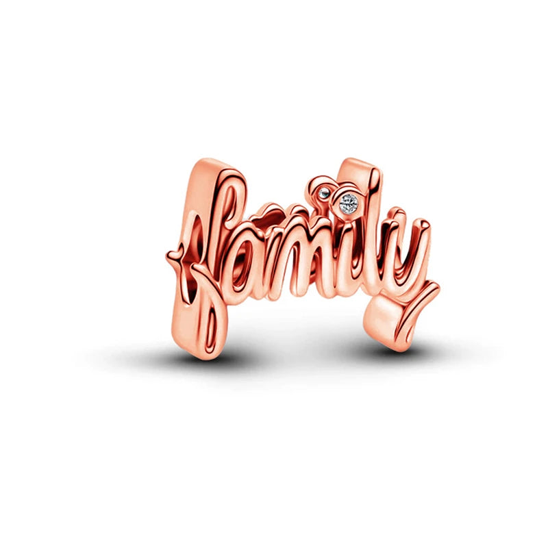 Rose Gold Plated Charms for Bracelet DIY Jewelry Making Heart Flower Strawberry Butterfly Paw Print CZ Pendant Beads Women Gift