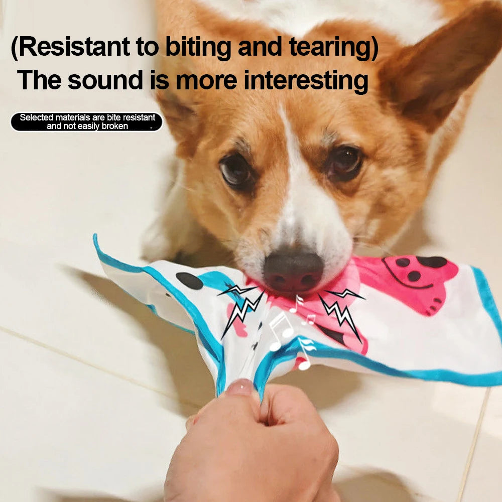 Pet Dog Chew Toys Crinkle Paper Squeaky Boredom Buster Dog Entertainment for Small Medium Breeds Like Teddy Corgi Fun Voice Toys