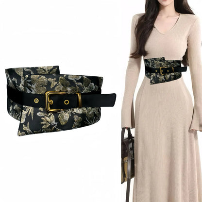 Traditional Japanese Kimono Yukata Obi Belt Crane Floral Printed Haori Belt Brocade Jacquard Waistband Shirt Decor Accessories