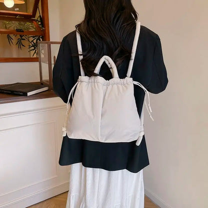 Backpack Women 2025 Fashion Simple Soft Solid Shoulder Bags Handbag Office Lady Girls Backpack