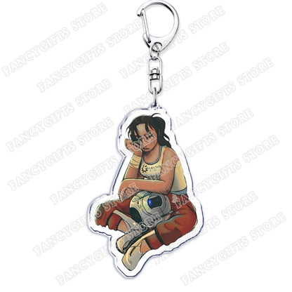 Popular Video Game Keychains for Accessories Bag Glados Aperture Laboratories Science Keyrings Jewelry Gamer Fans Gaming Gifts