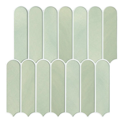 1/10pcs 3D Fish Scale Tile Sticker, Self-adhesive 3D Green Tile Backsplash for Kitchen Bathroom, Water Mold Resistant, 30x30cm