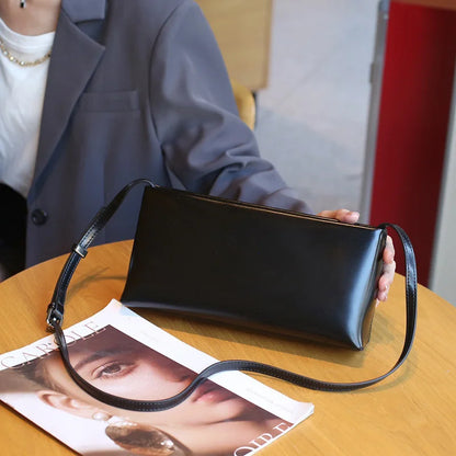 2026 Summer New Female Underarm Bag Women's Genuine Leather Shoulder Crossbody Bags High Quality Cowhide Ladies Simple Handbags