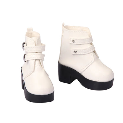 Toy Accessories 7cm Doll Shoes toys Fashion Double Breasted Leather Boots Rubber Girl Doll Shoes Accessory for Kids