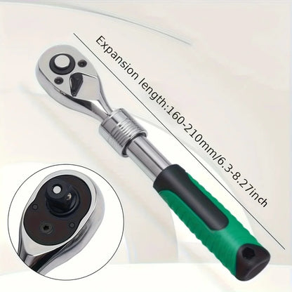 Ratchet Wrench 72 Tooth Telescopic 1/4 3/8 1/2 Inch Socket Automotive Nut Reversible Drive Wrench Mechanical Hand Repair Tool