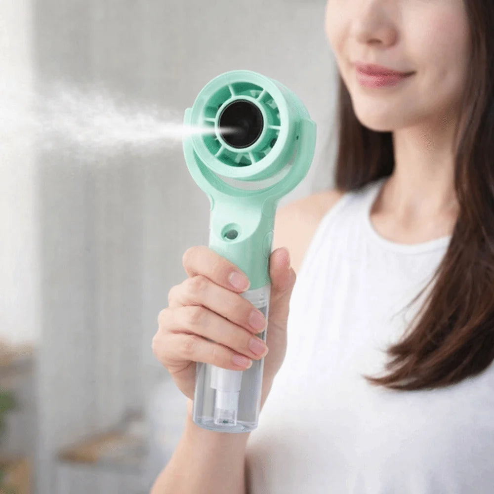 Portable Water Mist Fan Mini Handheld Fan USB Charging 4 Speeds Hanging Neck Spray Fans Portable Personal Hand Held Small Fan