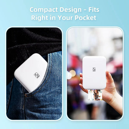 HPRT MT53 Portable Mini Mobile Pocket Printer 2x3 Inch Print Maker Sticky-Backed Photo Paper Bluetooth Mobile Thermal Machine