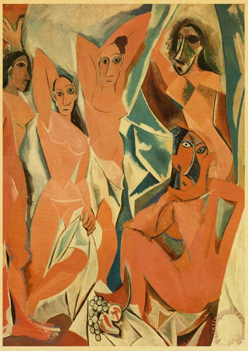 Abstract Painting Pablo Picasso Exhibition Kraft Paper Poster Art Prints Museum Modern Gallery Wall Picture Home Room Decor Gift