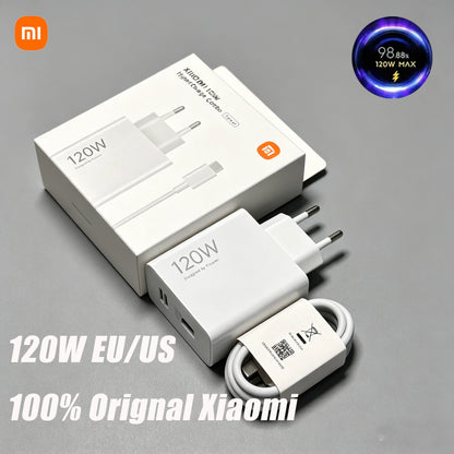 Original Xiaomi Charger 120W Gan Adapter Turbo Fast Charging EU US Redmi Note Mi 14 13T 13 12T 11T Pro POCO X7 X6 X5 X4 M6M5F4X