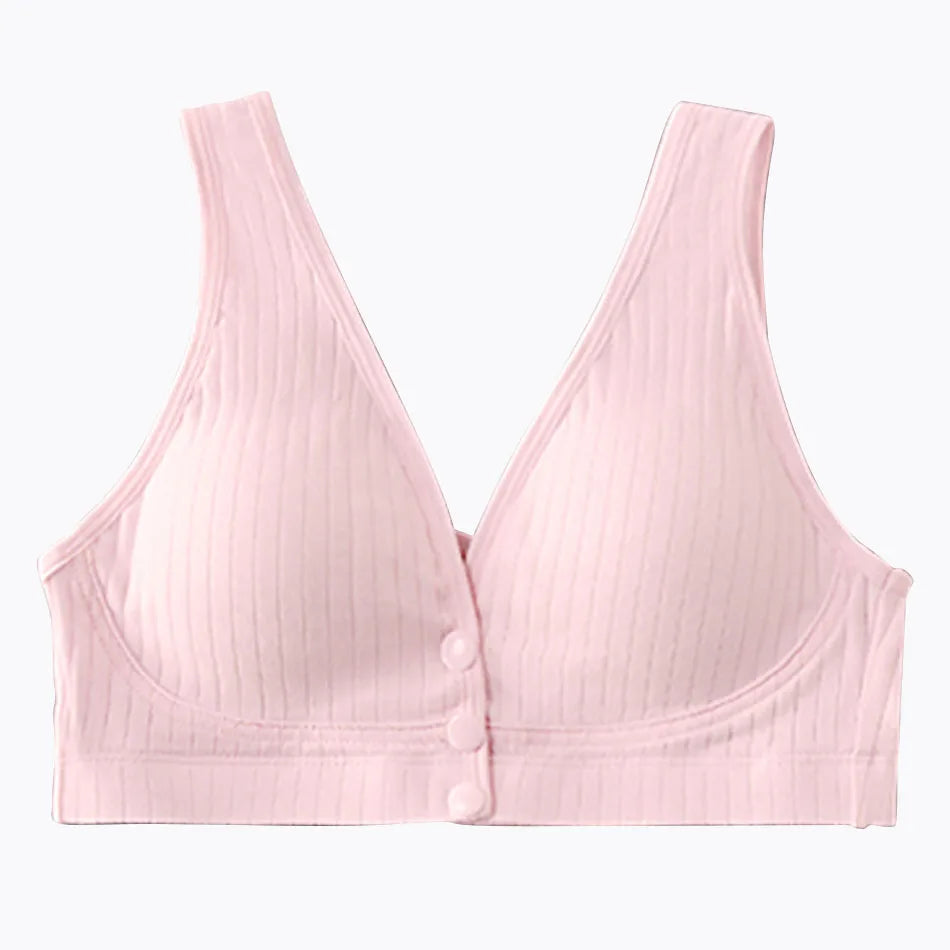 Cotton Maternity Nursing Bras Pregnant Breastfeeding Front Button Thin Breatable Pregnancy Women Underwear No Underwire Bralette