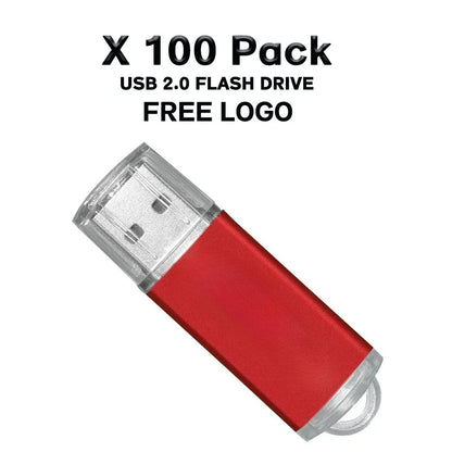 100Pcs/lot USB 2.0 Flash Drive 4GB 8GB Pen Drive 128M Usb Sticks 1GB 2G Pendrives 16GB Memory Flash 32GB U Disk Free Custom Logo