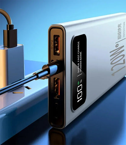 Lenovo 50000mAh Large Capacity Power Bank 120W Fast Charge LED Digital Display External Battery Universal charge Travel Outdoor