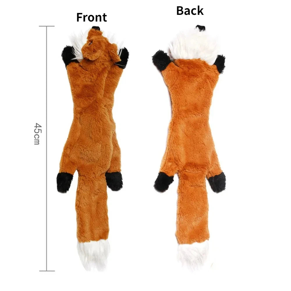 Funny Simulated Animal No Stuffing Dog Toy with Squeakers Durable Stuffingless Plush Squeaky Dog Chew Toy Crinkle Pet Squeak Toy