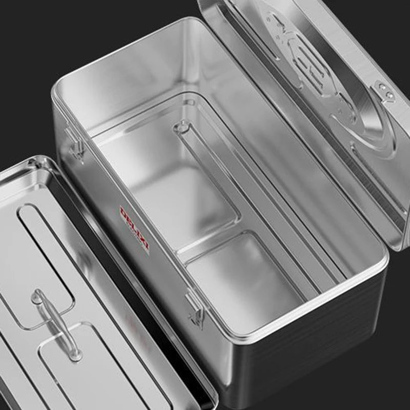Multifunctional Tool Case Stainless Steel Electronic Toolbox Organization of Tools Suitcase Portable Waterproof Large Hard Case