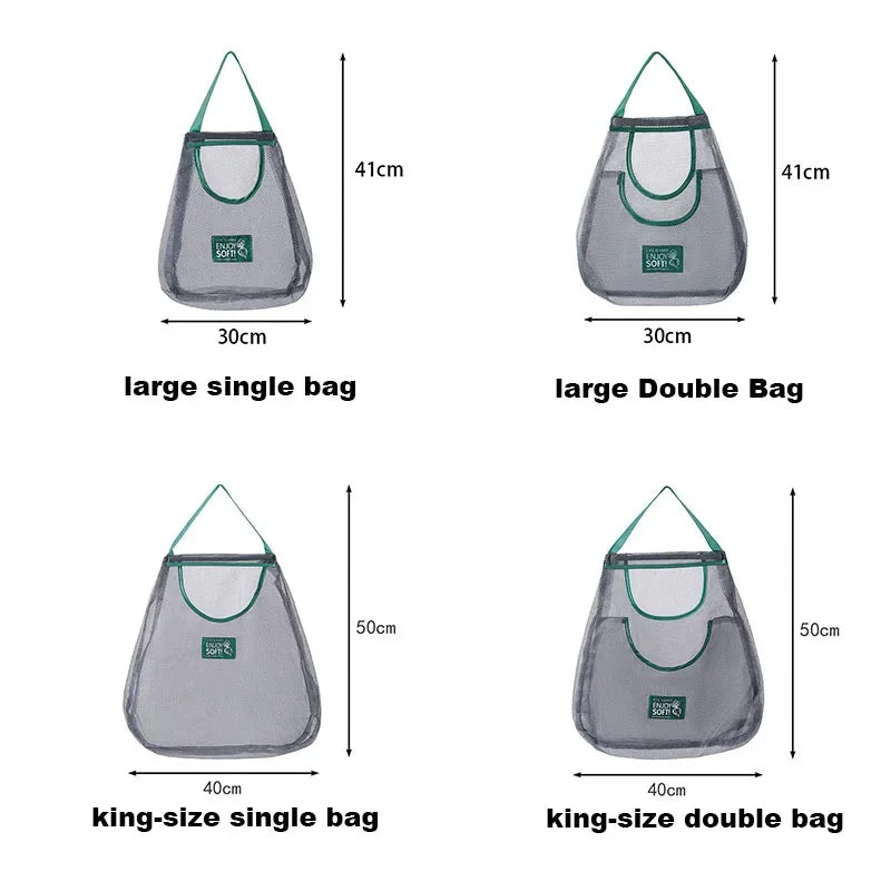 Reusable Storage Bags Kitchen Hanging Mesh Bag Home Fruit And Vegetable Storage Net Bag For Ginger Garlic Potatoes Onions