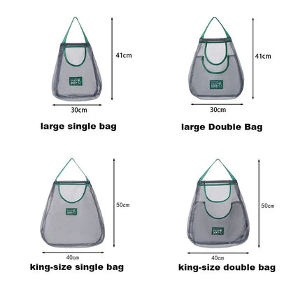 Reusable Storage Bags Kitchen Hanging Mesh Bag Home Fruit And Vegetable Storage Net Bag For Ginger Garlic Potatoes Onions