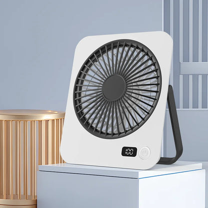 Portable Foldable Desk Fan with LED Display and 5-Speed Adjustable USB Rechargeable Silent Mini Fan For Outdoor House Table Fans